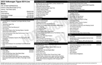 2023 Volkswagen Tiguan 2.0T SE R-Line Black