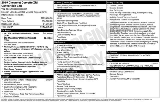 2019 Chevrolet Corvette ZR1 3ZR