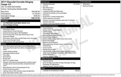 2017 Chevrolet Corvette 1LT