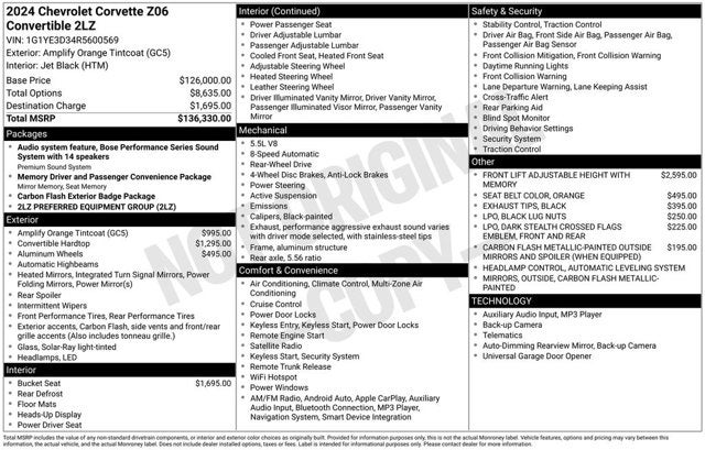 2024 Chevrolet Corvette 2LZ