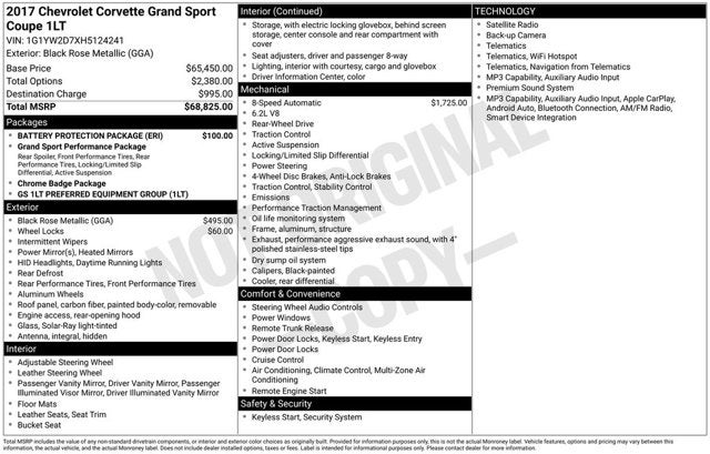 2017 Chevrolet Corvette Grand Sport 1LT