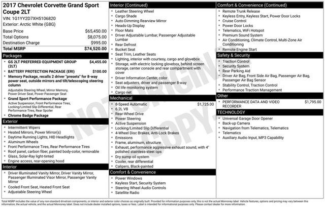 2017 Chevrolet Corvette Grand Sport 2LT