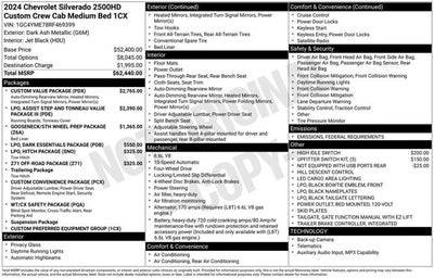 2024 Chevrolet Silverado 2500HD 4WD Crew Cab 159" Custom