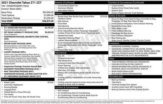 2021 Chevrolet Tahoe Z71