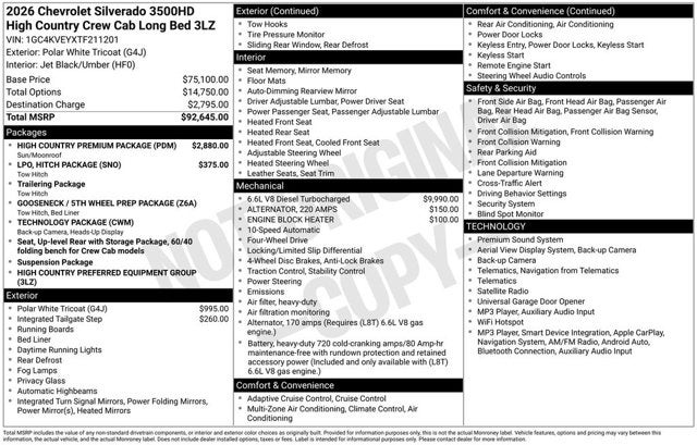 2026 Chevrolet Silverado 3500HD High Country