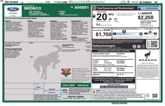 2022 Ford Bronco Base