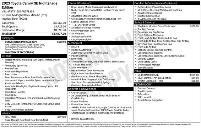 2023 Toyota Camry SE Nightshade
