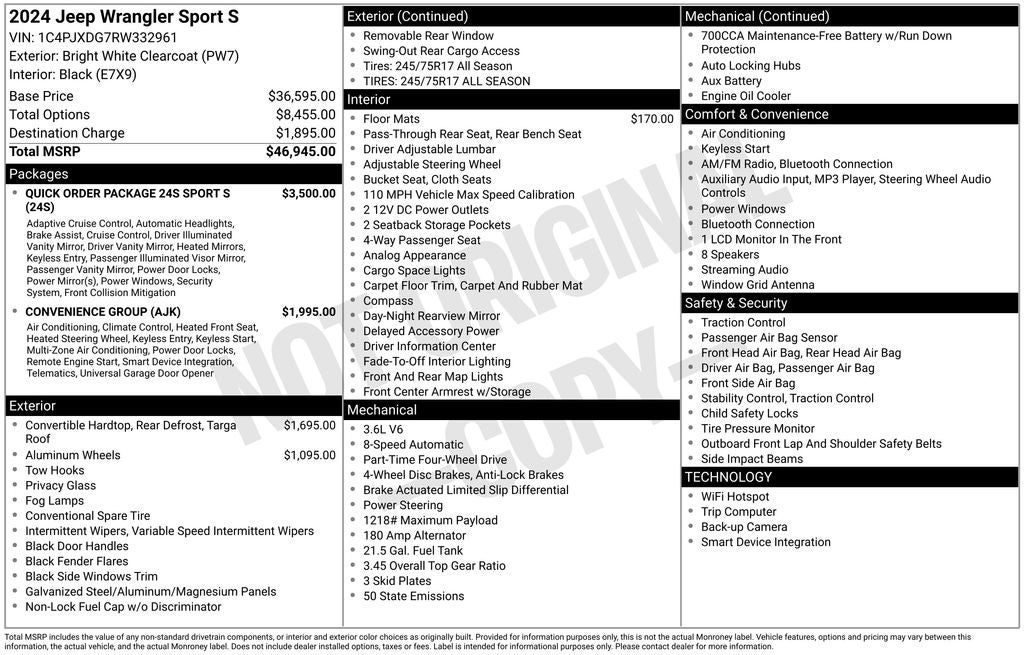 2024 Jeep Wrangler Sport S