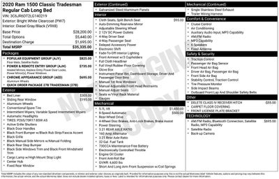 2020 RAM 1500 Classic Tradesman
