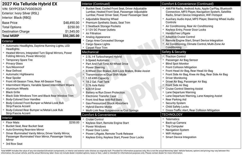 2027 Kia Telluride EX