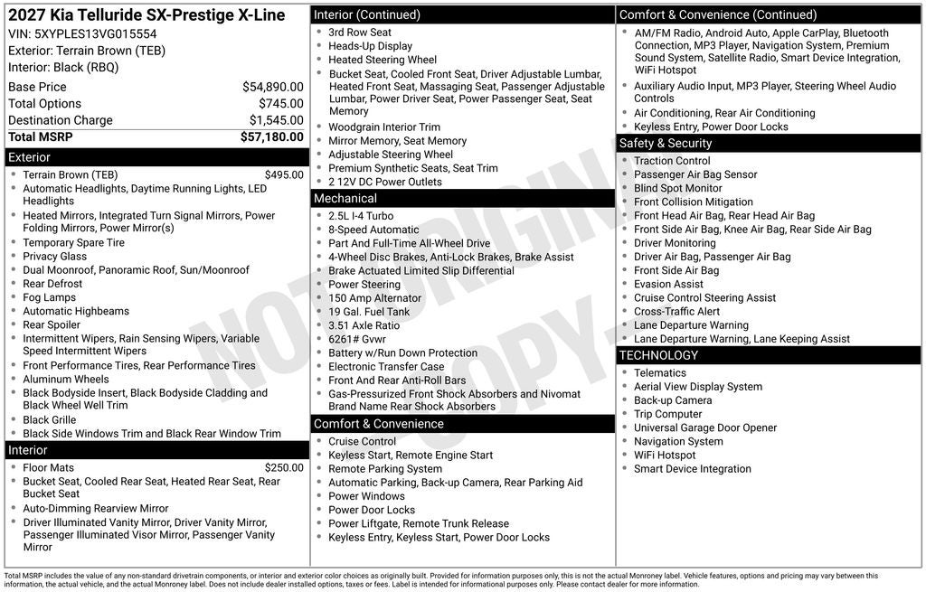2027 Kia Telluride X-Line SX-Prestige