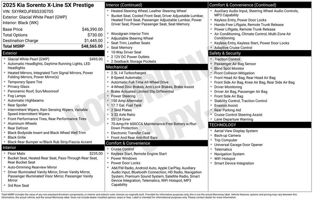 2025 Kia Sorento X-Line SX Prestige
