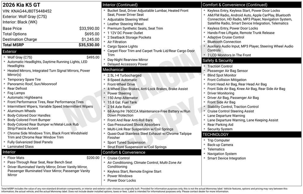 2026 Kia K5 GT