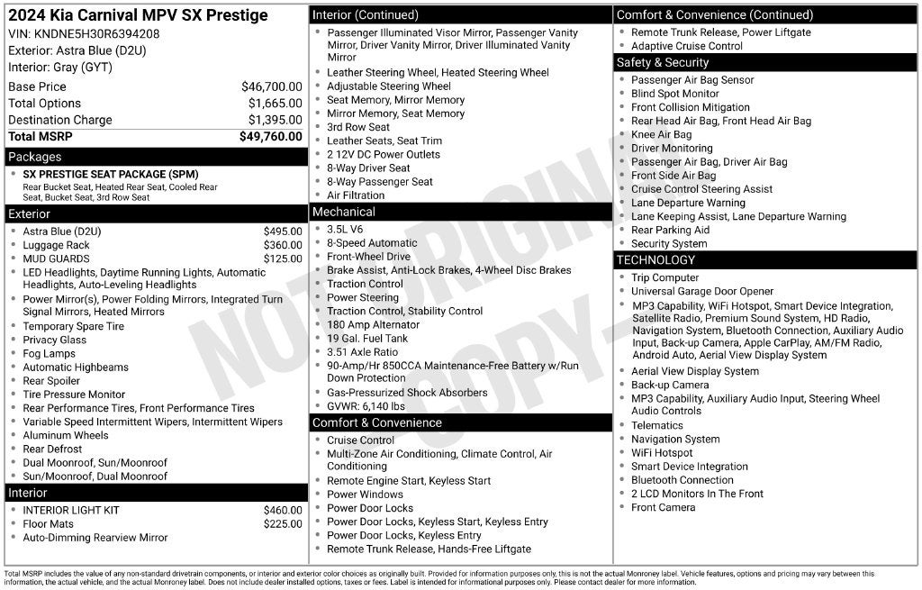 2024 Kia Carnival SX Prestige