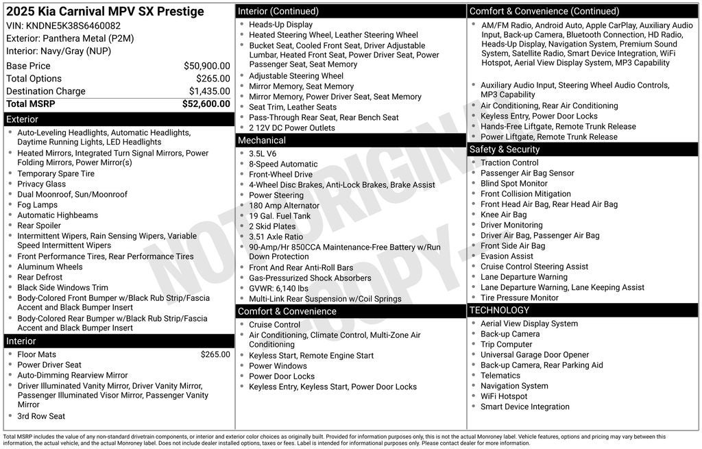 2025 Kia Carnival SX Prestige