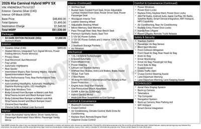 2026 Kia Carnival Hybrid SX