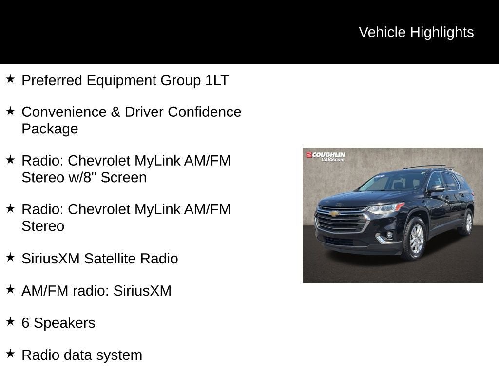 Used 2018 Chevrolet Traverse 1LT with VIN 1GNERGKW0JJ160565 for sale in Pataskala, OH