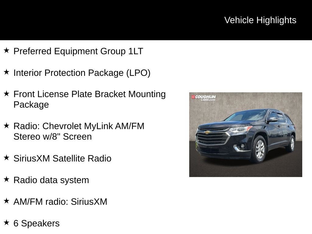 Used 2018 Chevrolet Traverse 1LT with VIN 1GNEVGKW6JJ103895 for sale in Newark, OH