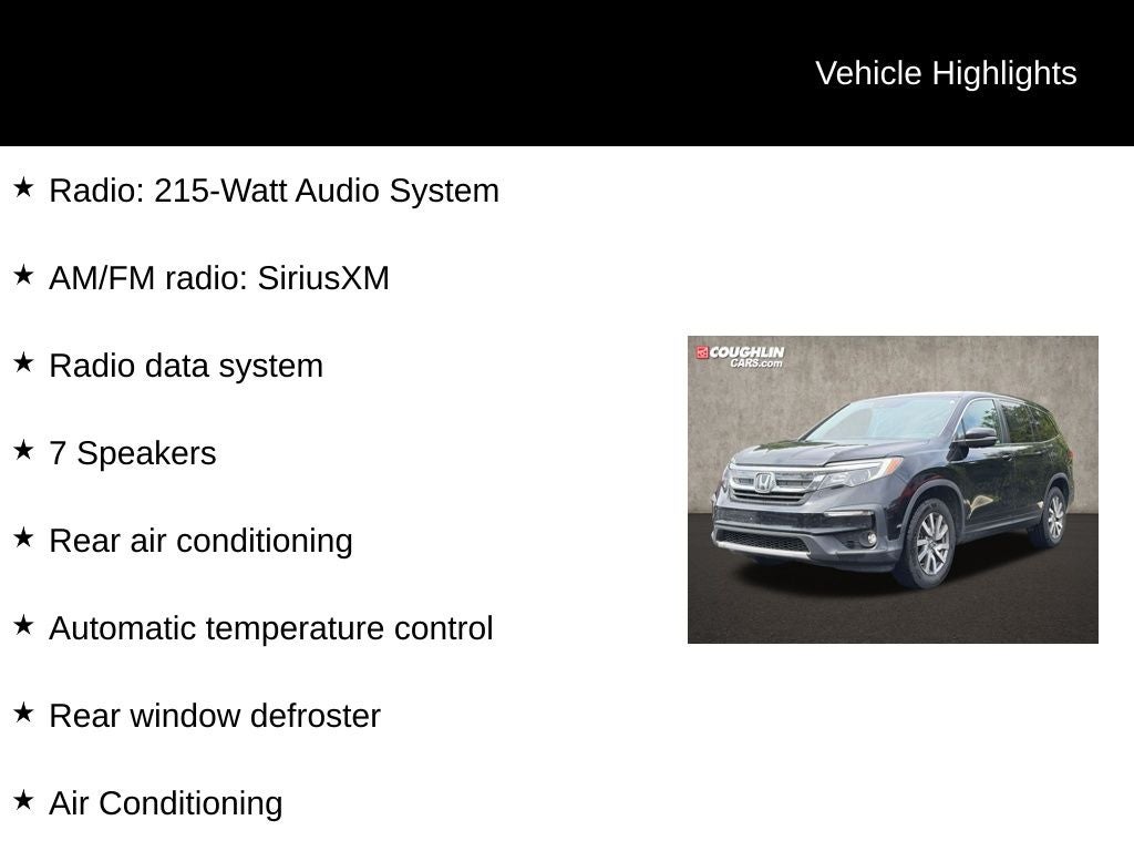 Used 2021 Honda Pilot EX-L with VIN 5FNYF6H5XMB013219 for sale in Pataskala, OH