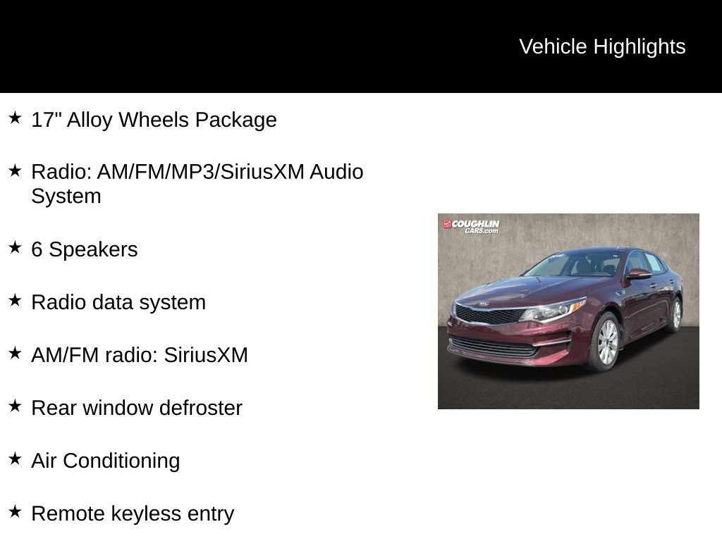 Used 2018 Kia Optima LX with VIN 5XXGT4L35JG268531 for sale in Pataskala, OH