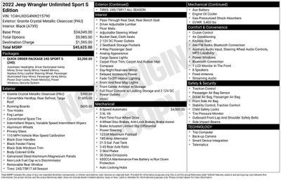 2022 Jeep Wrangler Unlimited Sport S