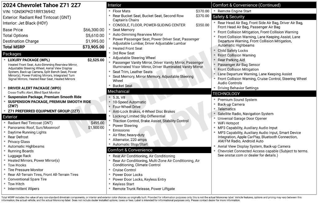 2024 Chevrolet Tahoe Z71