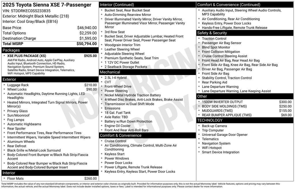 2025 Toyota Sienna XSE