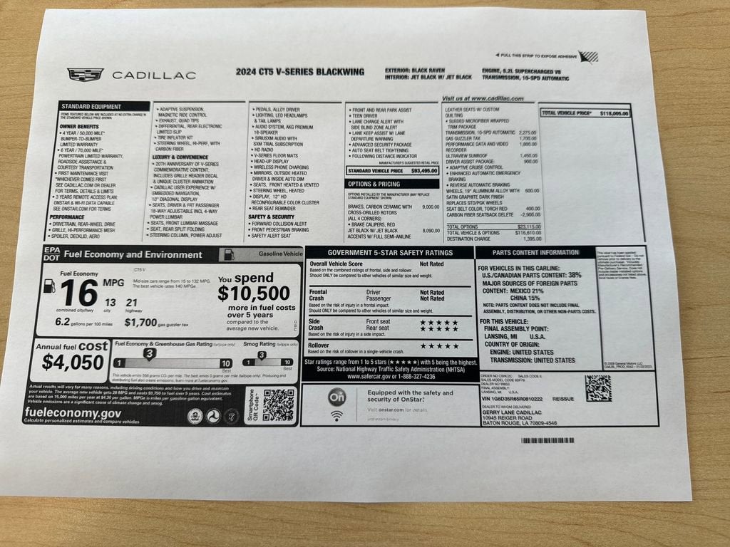 2024 Cadillac CT5-V V-Series Blackwing