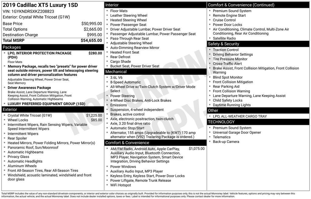 2019 Cadillac XT5 Luxury AWD