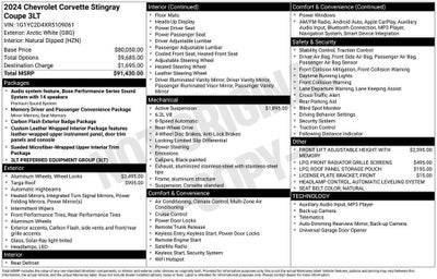 2024 Chevrolet Corvette Stingray 3LT