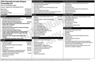 2022 Chevrolet Corvette Stingray 3LT