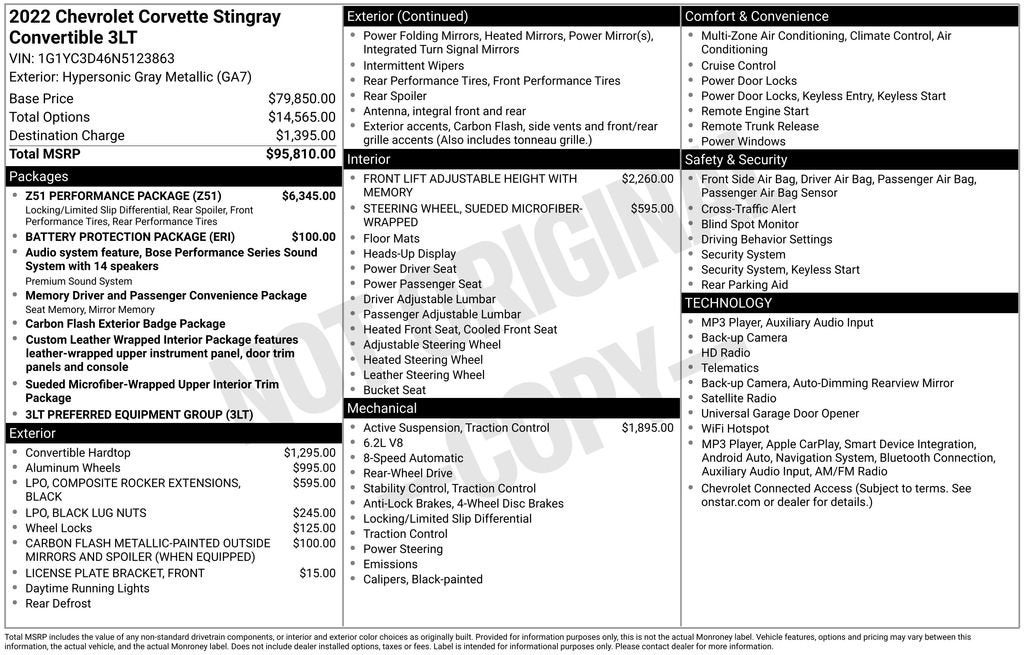 2022 Chevrolet Corvette Stingray 3LT