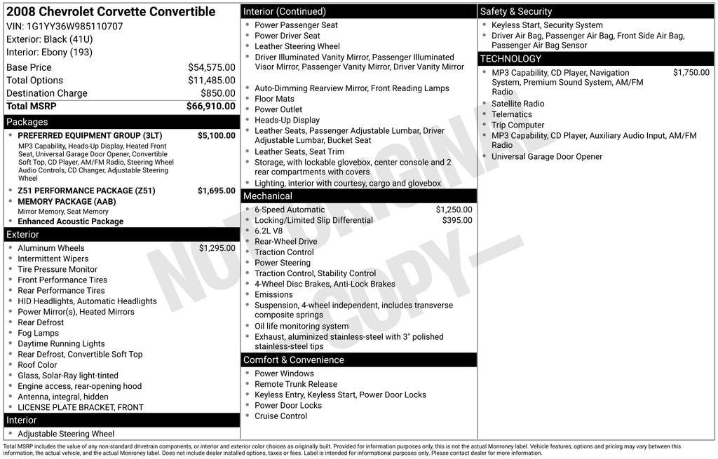 2008 Chevrolet Corvette Base