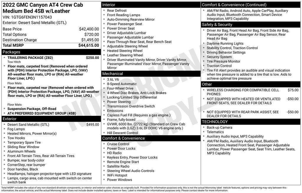 2022 GMC Canyon AT4 - Leather