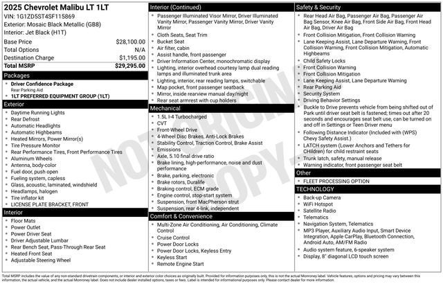 2025 Chevrolet Malibu 1LT